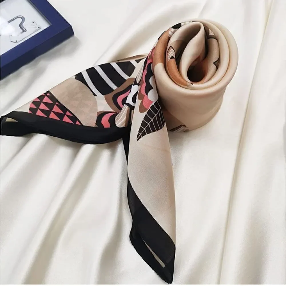 Cream Bird Silky Scarf